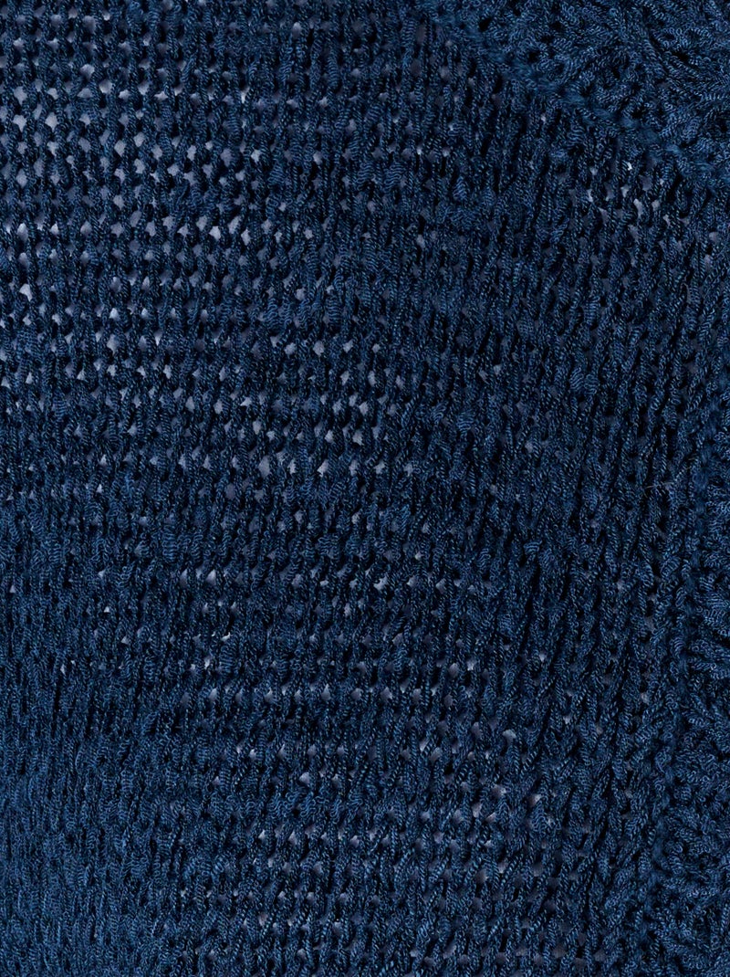 Gilet-boléro maille ruban - Damart Bleu marine - Kiabi