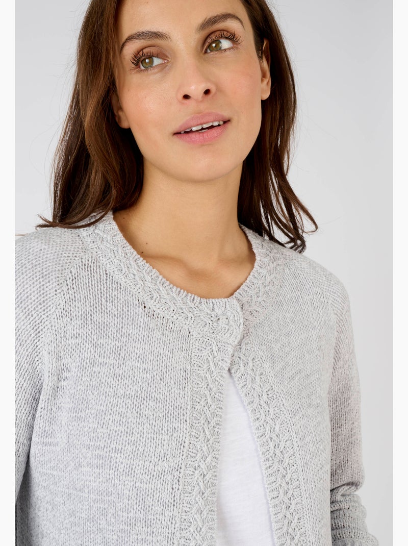 Gilet-boléro maille ruban - Damart Gris clair - Kiabi