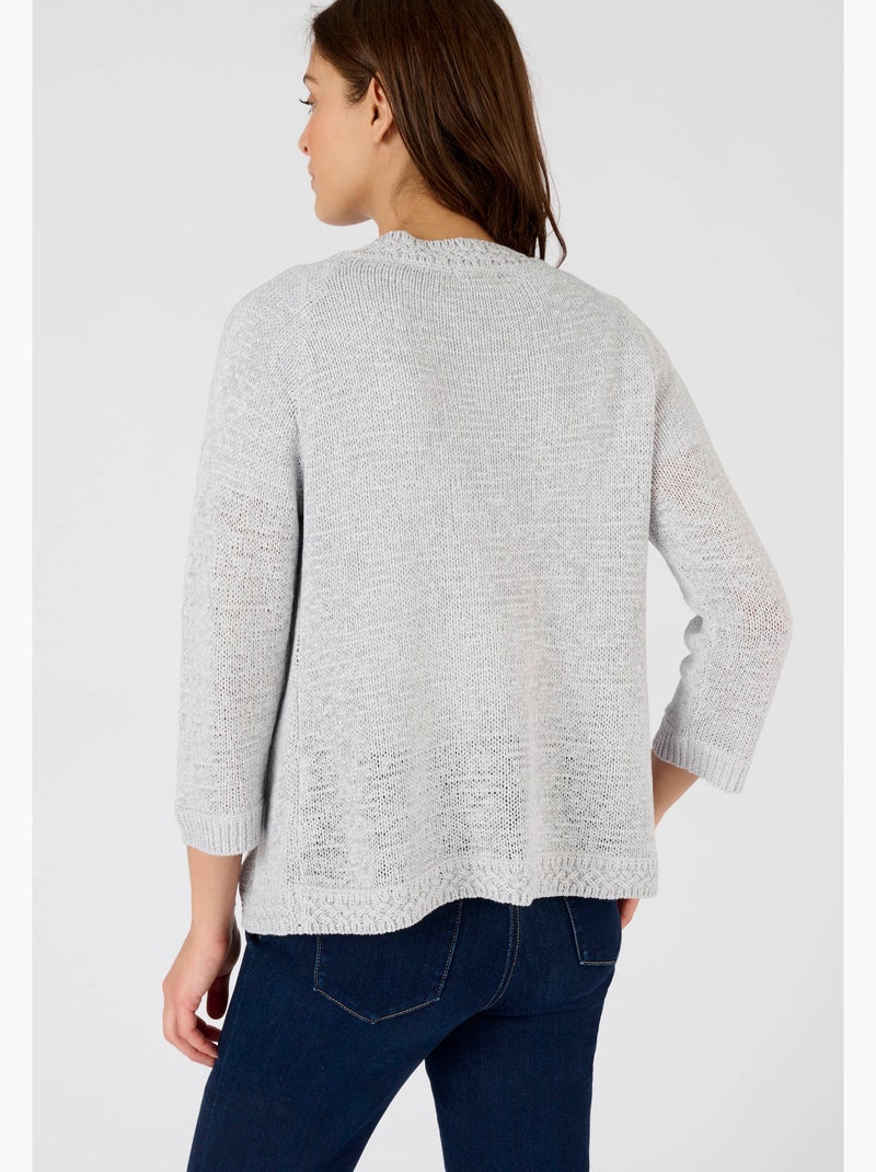 Gilet-boléro maille ruban - Damart Gris clair - Kiabi
