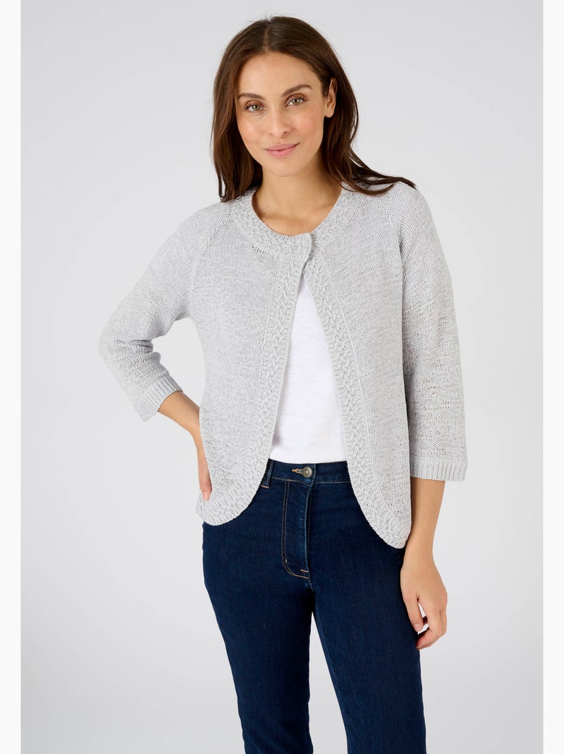 Gilet-boléro maille ruban - Damart Gris clair - Kiabi