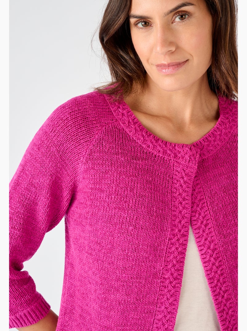 Gilet-boléro maille ruban - Damart Rose fushia - Kiabi