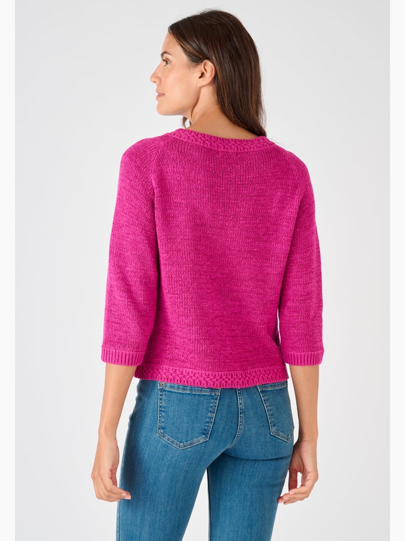 Gilet-boléro maille ruban - Damart Rose fushia - Kiabi
