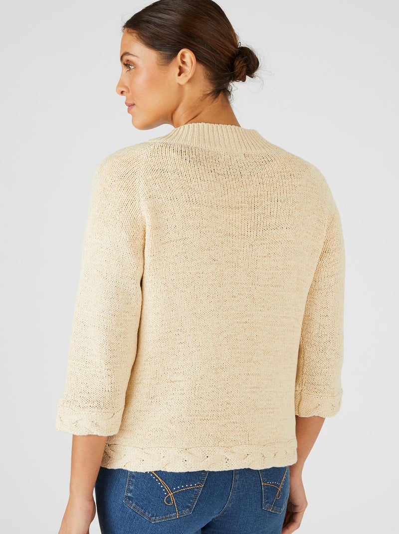 Gilet boléro manches 3/4 - Damart Beige - Kiabi