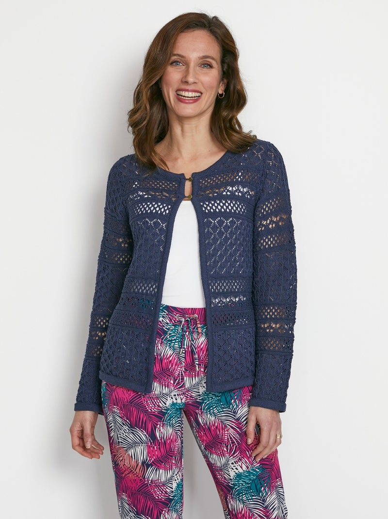 Gilet boléro manches longues Bleu - Kiabi