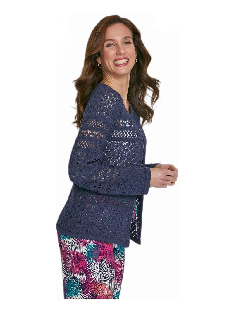 Gilet boléro manches longues Bleu marine - Kiabi
