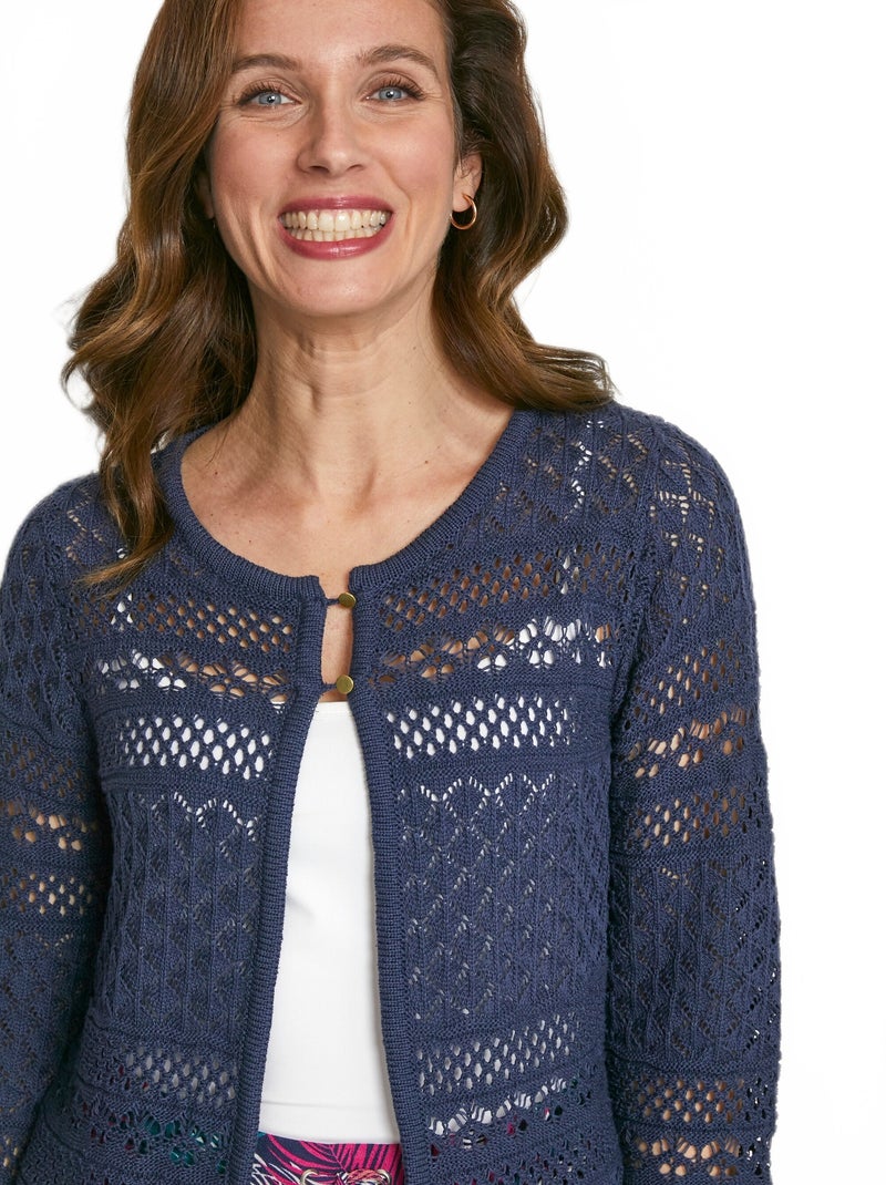 Gilet boléro manches longues Bleu marine - Kiabi
