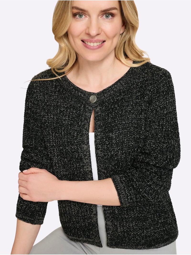 Gilet boucle décorative - taille standard - moda vilona Noir Gris - Kiabi