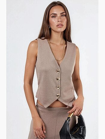 Gilet boutonné à col en v busem