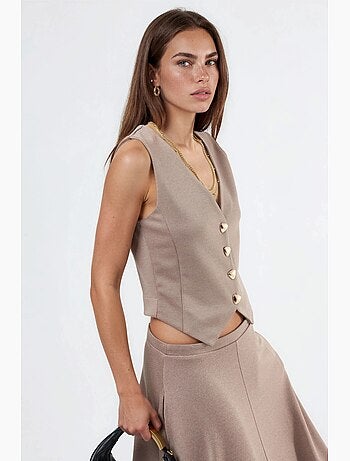 Gilet boutonné à col en v busem