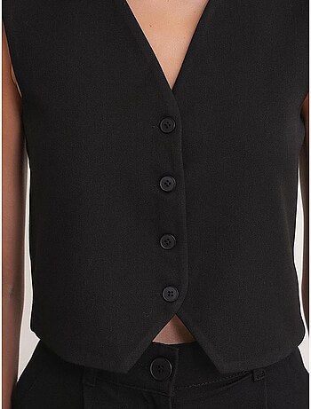 Gilet boutonné à col en v mixray