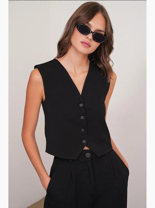 Gilet boutonné à col en v mixray - Kiabi Gilet boutonné à col en v mixray - Kiabi