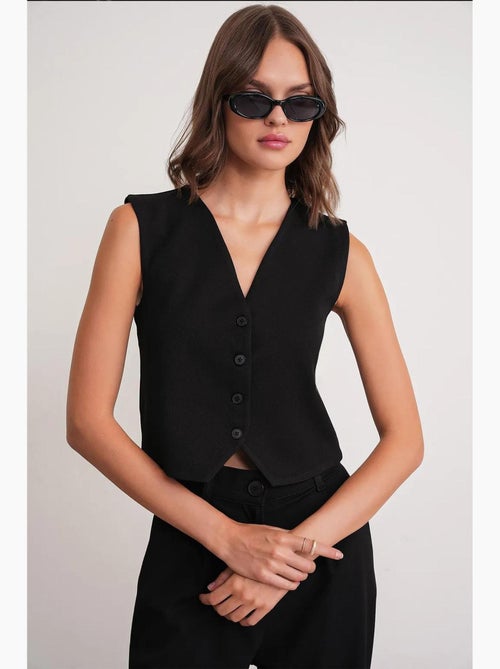 Gilet boutonné à col en v mixray - Kiabi Gilet boutonné à col en v mixray - Kiabi