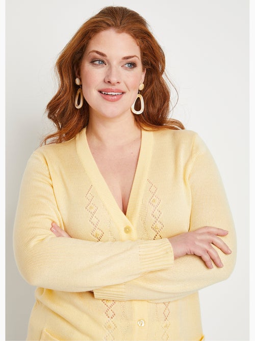 Gilet boutonné ajouré perlé - Afibel - Kiabi