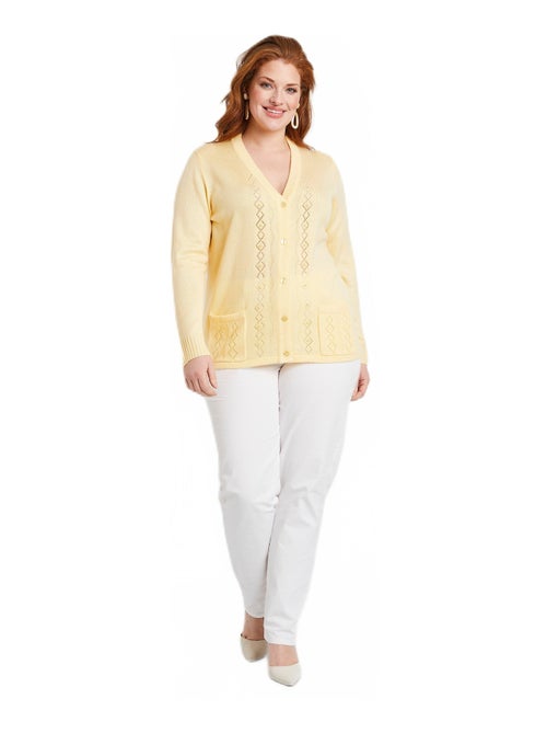 Gilet boutonné ajouré perlé - Kiabi