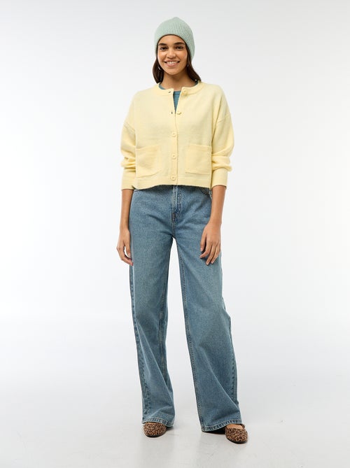 Gilet boutonné avec 2 poches plaquées - Kiabi