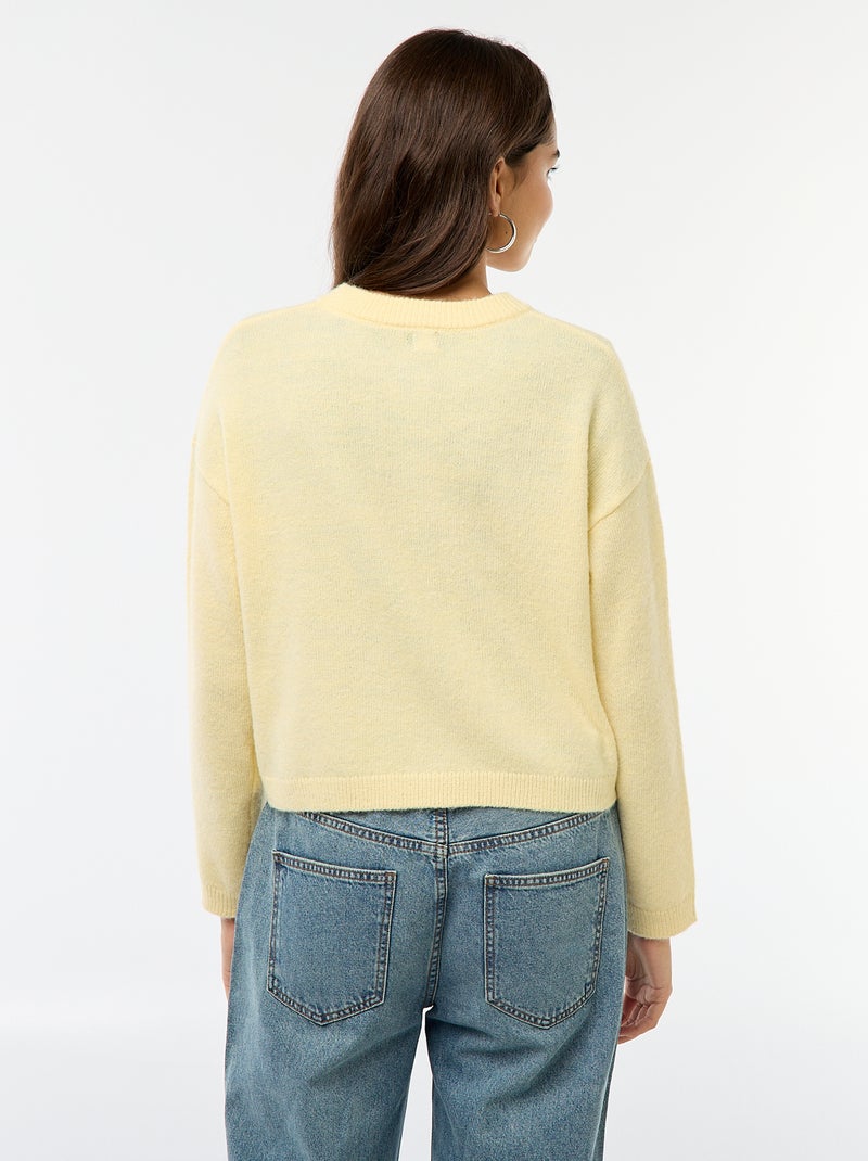 Gilet boutonné avec 2 poches plaquées Jaune - Kiabi