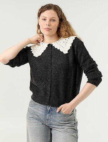 Gilet boutonné avec col claudine