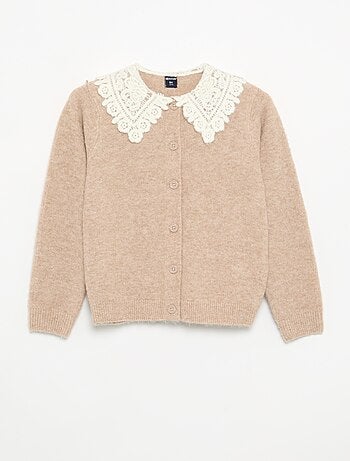 Gilet boutonné avec col fantaisie