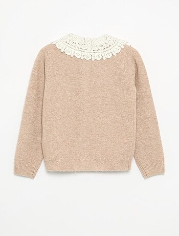 Gilet boutonné avec col fantaisie