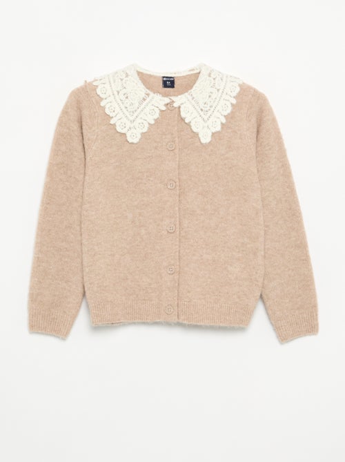 Gilet boutonné avec col fantaisie - Kiabi