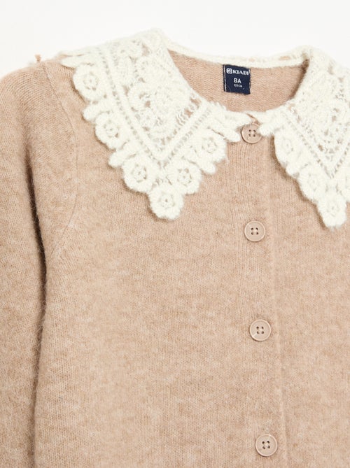 Gilet boutonné avec col fantaisie - Kiabi