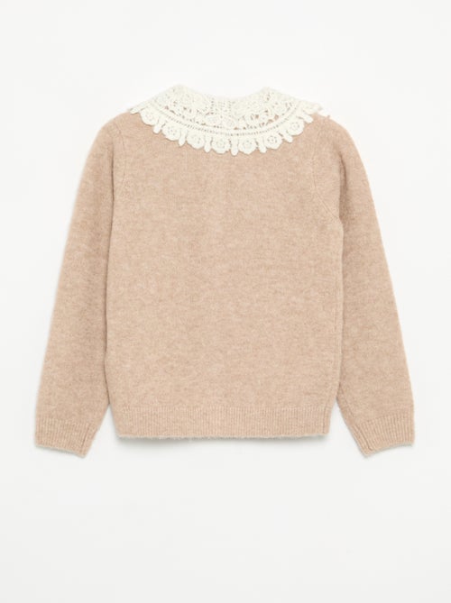 Gilet boutonné avec col fantaisie - Kiabi