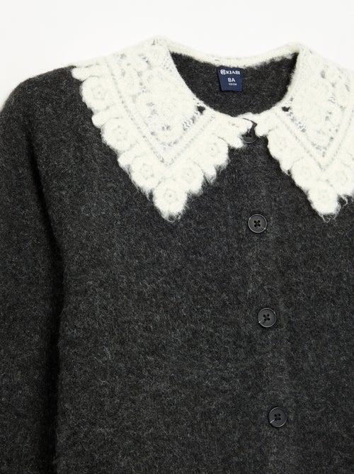 Gilet boutonné avec col fantaisie - Kiabi