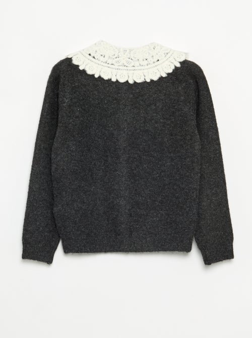 Gilet boutonné avec col fantaisie - Kiabi
