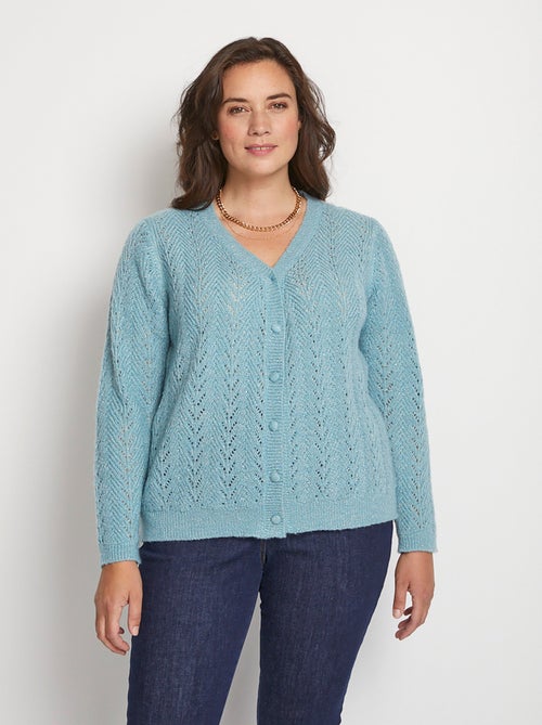 Gilet boutonné avec fibres recyclées - Afibel - Kiabi