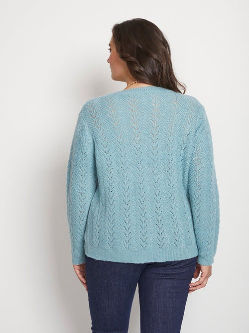 Gilet boutonné avec fibres recyclées - Afibel - Kiabi