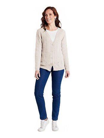 Gilet boutonné avec fibres recyclées