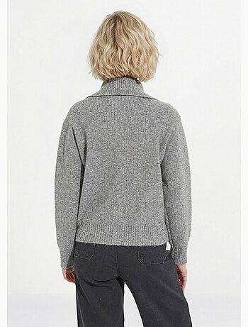 Gilet boutonné chaud côtelé avec laine et fibres recyclées - Afibel