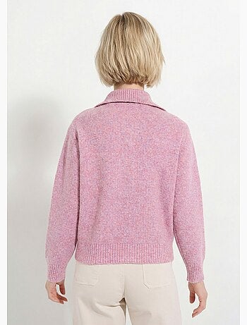 Gilet boutonné chaud côtelé avec laine et fibres recyclées - Afibel