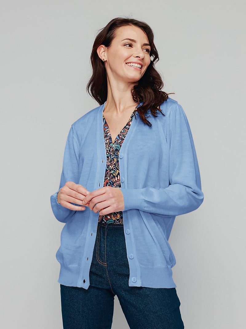 Pull En Laine Mérinos Brooks Brothers - Gris, Taille L, Boutonné, Occasion Très Bon État