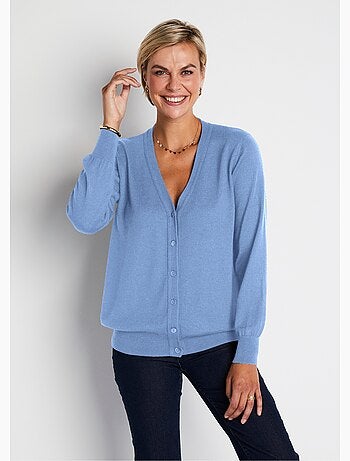 Gilet boutonné col V avec laine mérinos - Afibel