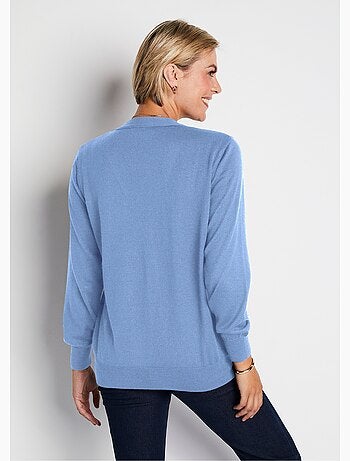 Gilet boutonné col V avec laine mérinos - Afibel