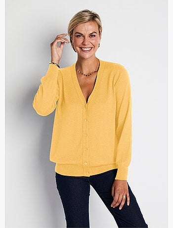 Gilet boutonné col V avec laine mérinos - Afibel