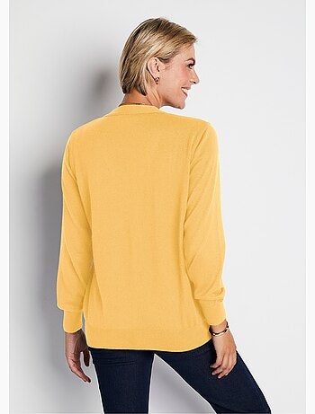 Gilet boutonné col V avec laine mérinos - Afibel