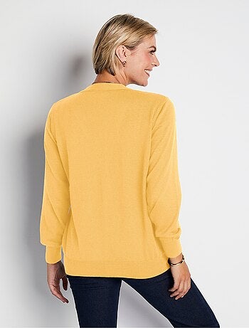 Gilet boutonné col V avec laine mérinos