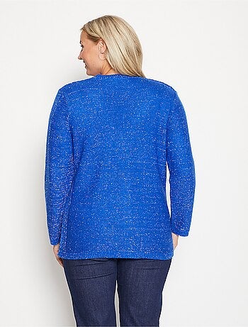 Gilet boutonné col V détails ajourés