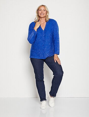 Gilet boutonné col V détails ajourés