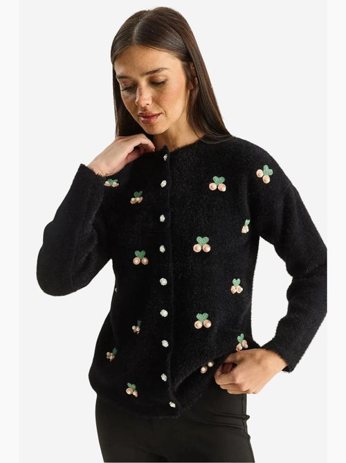 Gilet boutonné côtelé brodé lucci - Kiabi Gilet boutonné côtelé brodé lucci - Kiabi