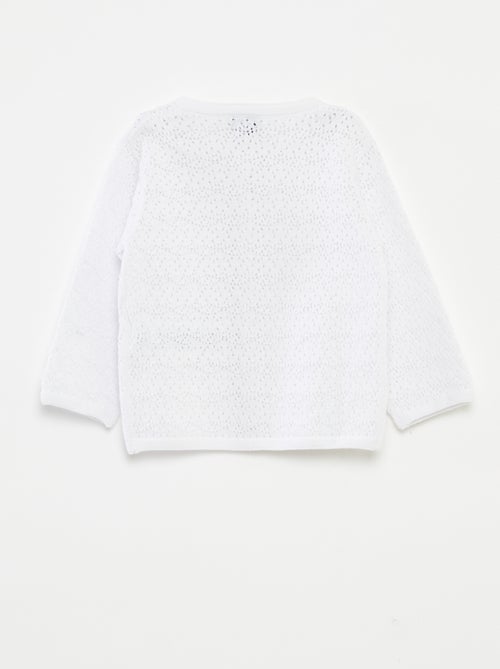 Gilet boutonné en maille ajourée - Kiabi