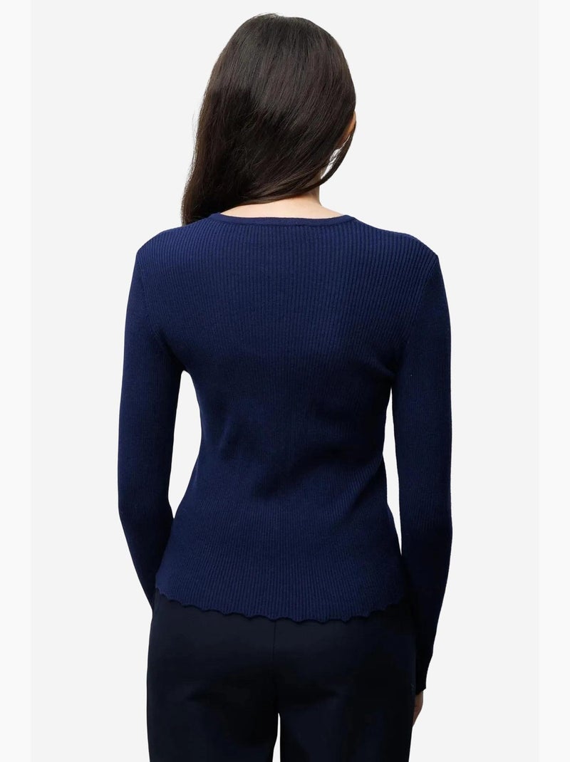 Gilet boutonné en maille côtelée mixray Bleu marine - Kiabi