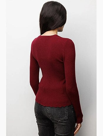 Gilet boutonné en maille côtelée mixray