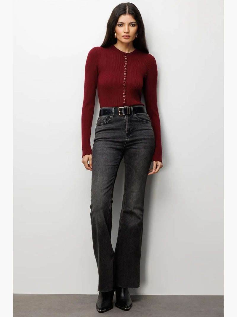Gilet boutonné en maille côtelée mixray Rouge bordeaux - Kiabi