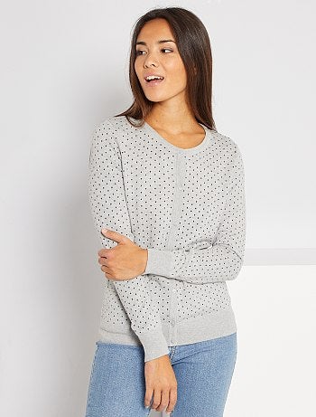 Gilet boutonné en maille fine