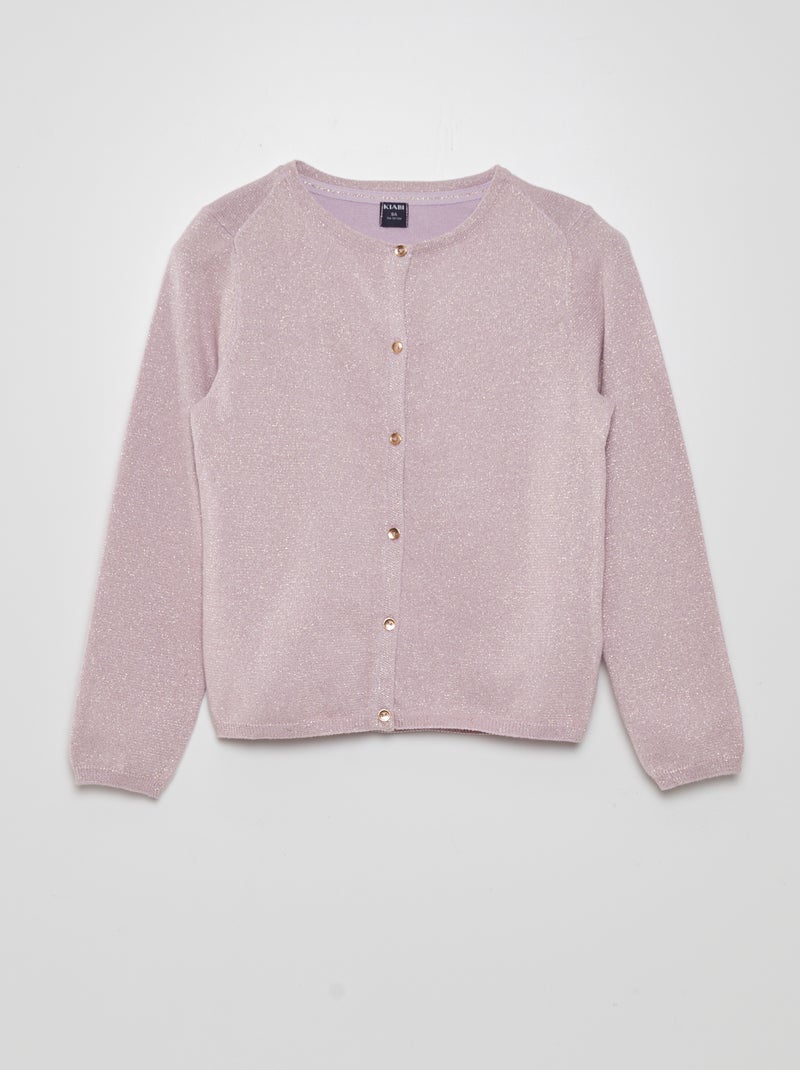 Gilet boutonné fantaisie Violet - Kiabi