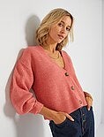 Geknoopt vest van dik tricot roze - Kiabi