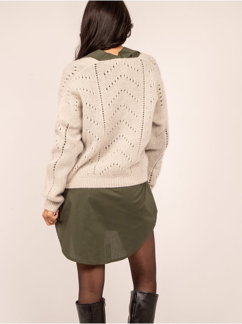 Gilet boutonné KAELLE Beige - Kiabi